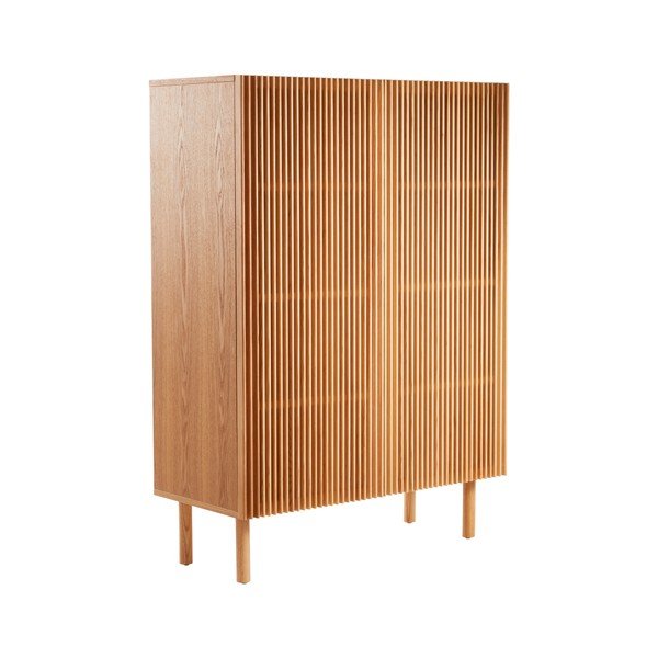 Ormarić u dekoru jasena s rupom za kabele u prirodnoj boji 100x140x45 cm Sion – Jotex