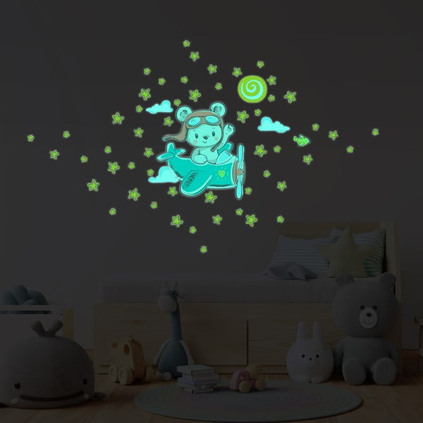 Dječja zidna naljepnica 30x25 cm Pilot Bear - Ambiance-image-2