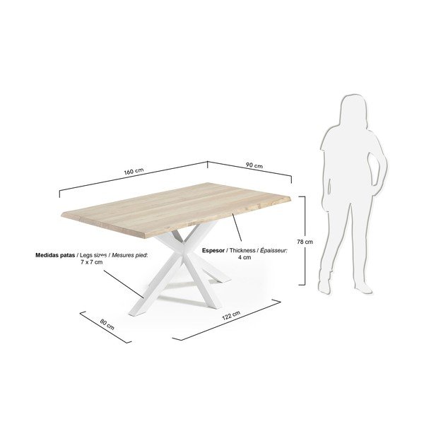 Blagovaonski stol s pločom stola u dekoru hrasta 90x160 cm Argo – Kave Home-image-4