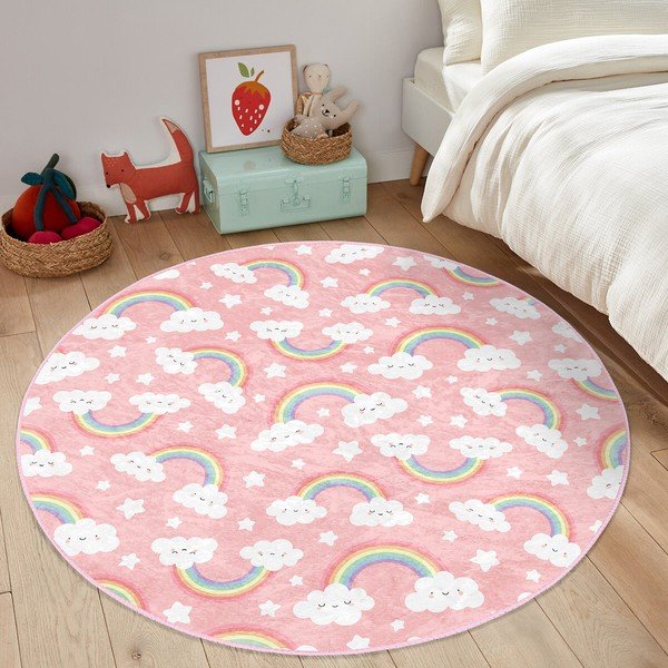 Ružičasti dječji tepih ø 120 cm Comfort – Mila Home-image-2