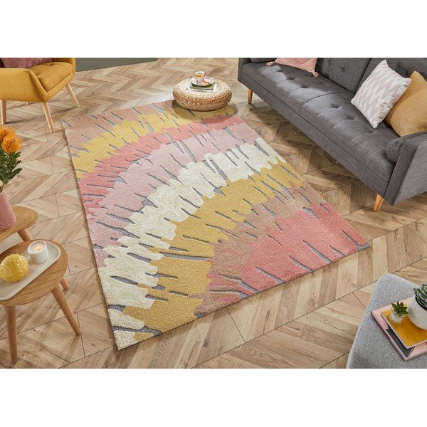 Ružičasto-žuti tepih Flair Rugs Woodgrain, 120 x 170 cm-image-4
