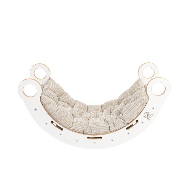 Bijela/bež ljuljačka od masivnog bora 39x75x38 cm Montessori – Meowbaby