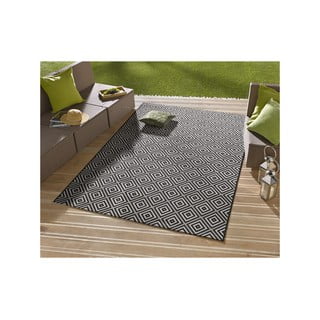 Crno-bijeli vanjski tepih NORTHRUGS Karo, 140 x 200 cm