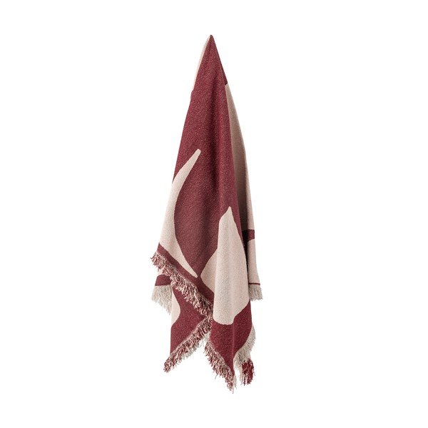 Crvena deka od mješavine pamuka 130x160 cm Olica – Bloomingville-image-2