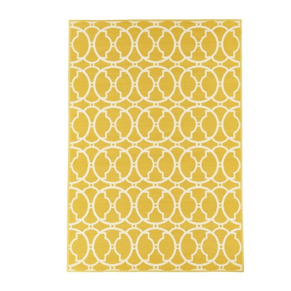 Žuti vanjski tepih Floorita Interlaced, 160 x 230 cm
