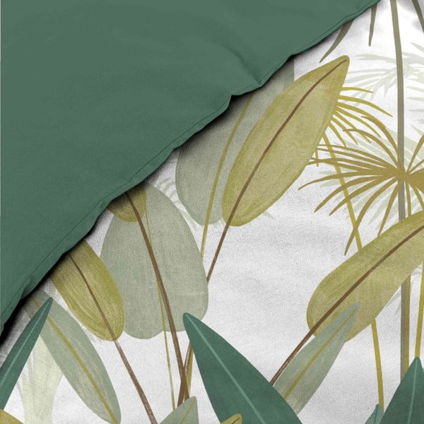 Bijela/zelena pamučna posteljina za bračni krevet/za produženi krevet 240x220 cm Otika – douceur d'intérieur-image-3