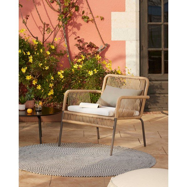 Sivi tepih od reciklirane plastike Kave Home Rodhe, ø 150 cm-image-2
