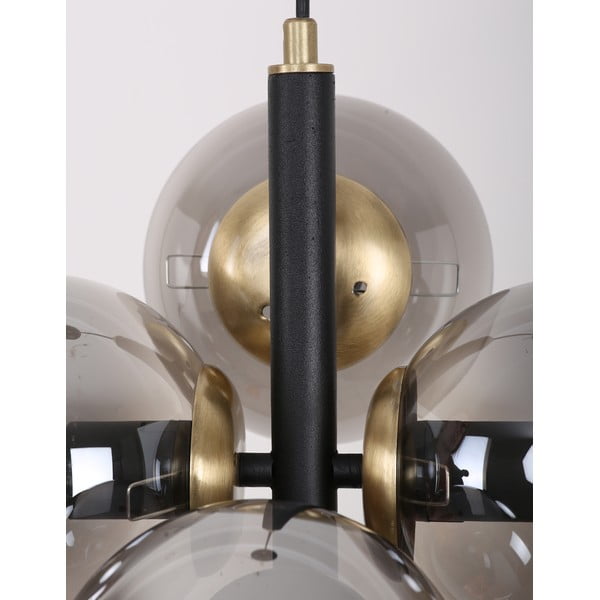 Crna/siva viseća svjetiljka sa staklenim sjenilom ø 15 cm Forte – Squid Lighting-image-2