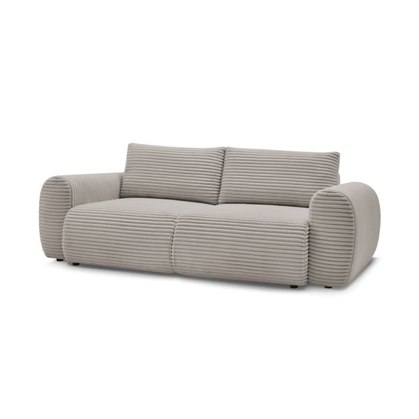 Svijetlo siva/bež sklopiva sofa od samta 257 cm Lucien – Bobochic Paris-image-3