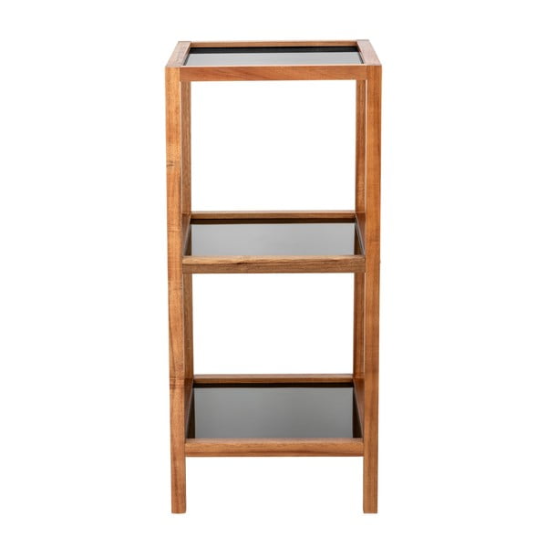 Crna/u prirodnoj boji staklena kupaonska polica 36x79 cm Fondi – Wenko