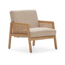 Bež pletena fotelja od samta Debra – Marckeric