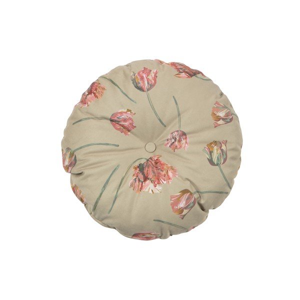 Bež baršunasti jastuk BePureHome Vogue, ø 45 cm-image-1