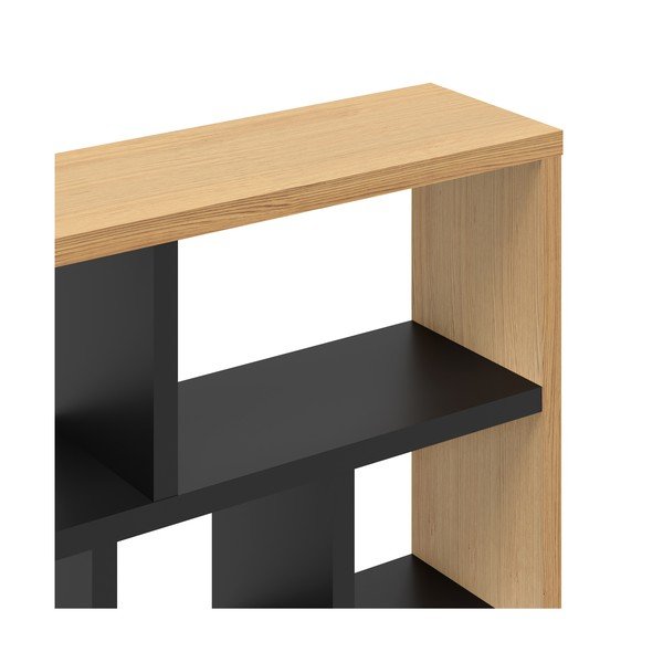 Crna/u prirodnoj boji biblioteka u dekoru hrasta 150x198 cm Berlin – TemaHome-image-4