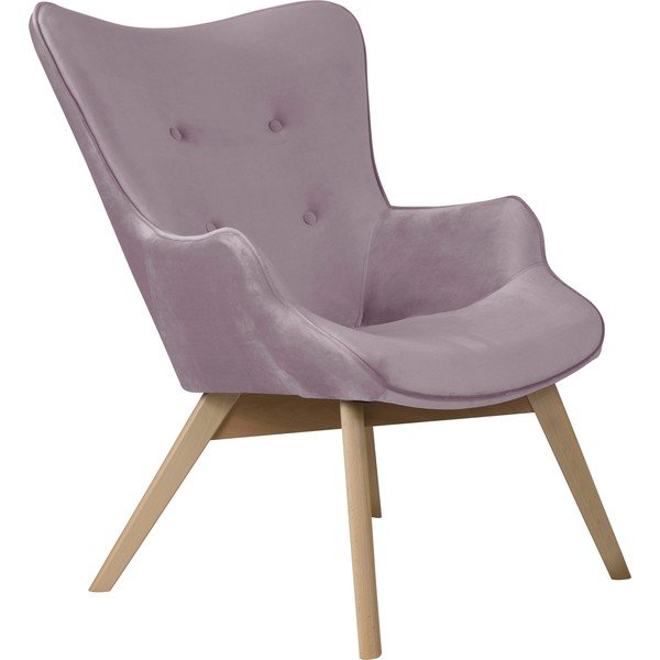 Baršunasta fotelja u boji lavande Niko – Ropez
