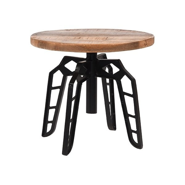 Pomoćni stolić s pločom od drveta manga LABEL51 Šljunak, ⌀ 45 cm