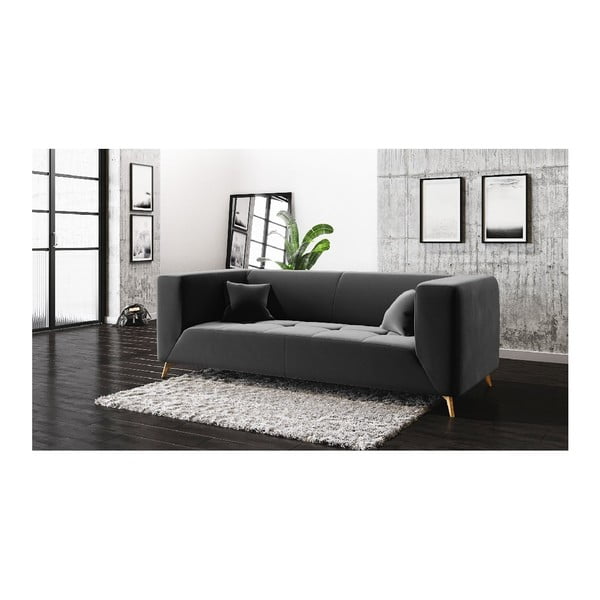 Tamnosivi baršunasti kauč MESONICA Toro, 187 cm-image-3