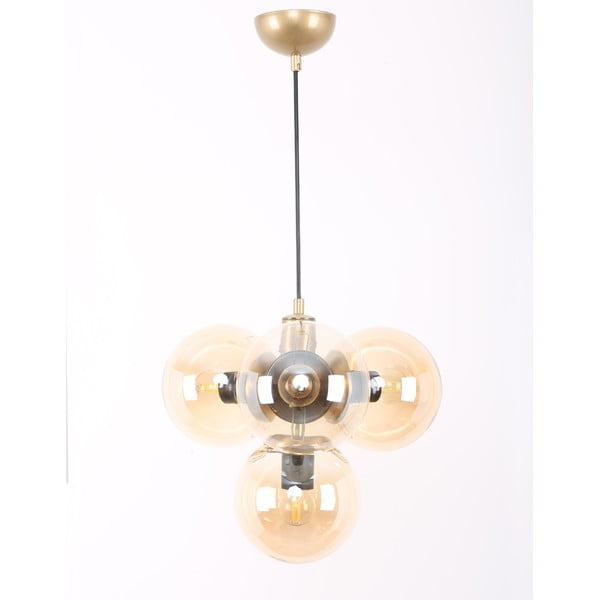 Žuta /u zlatnoj boji viseća svjetiljka sa staklenim sjenilom ø 15 cm Hector – Squid Lighting-image-3