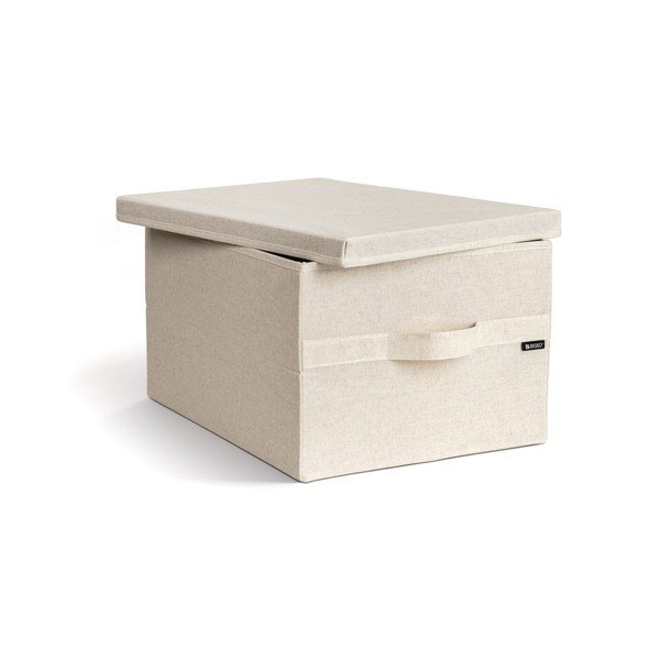 Bež tekstilna kutija za pohranu s poklopcem 36x46x25 cm Soft Storage Large – Bigso-image-1