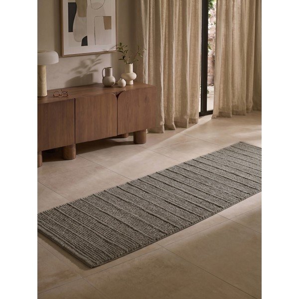 Tamno siva/tamno smeđa ručno rađena vunena staza 80x250 cm Camden Parker – Ted Baker-image-1