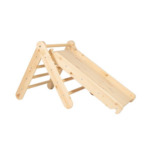 Pikler montessori trokut od masivnog bora u prirodnoj boji 46x87x60 cm Montessori – Meowbaby