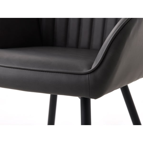 Tamno sive podstavljene blagovaonske stolice u setu s naslonima za ruke 2 kom Nolan Stripe – Unique Furniture-image-4