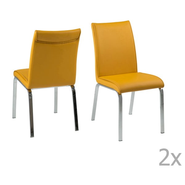 Set od 4 žute blagovaonske stolice Actona Leonora