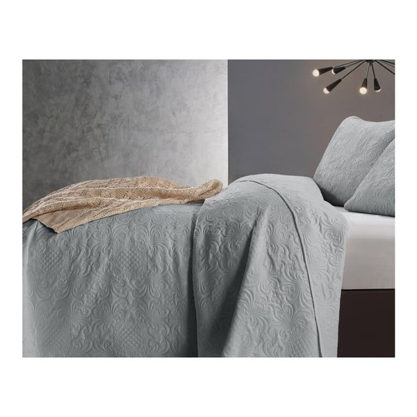 Svijetlosivi pokrivač iz mikropercila s jastučnicom Dreamhouse Velvet Clara, 180 x 250 cm-image-2