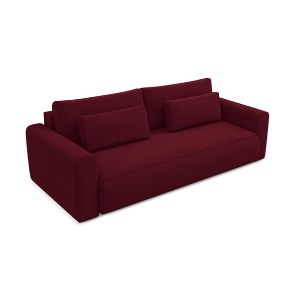Bordo baršunasti sklopiva/s prostorom za odlaganje sofa 238 cm Kapua – Makamii-image-2