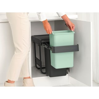 Mentol zelena/tamno siva plastična kanta za smeće za odvojeni otpad/ugradbena  30 l Sort&Go – Brabantia