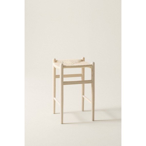 Barska stolica od čvrstog brijesta u svijetloj prirodnoj boji (visine sjedala 63 cm) Nattavaara – Jotex-image-1