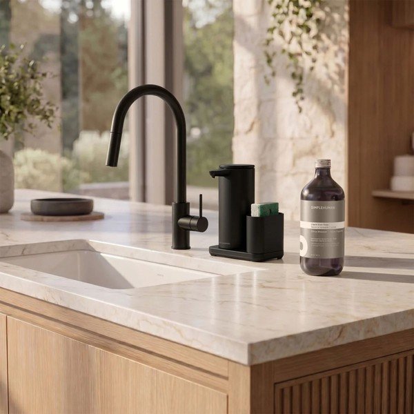 Mat crni metalni automatski držač za deterdžente – simplehuman-image-3