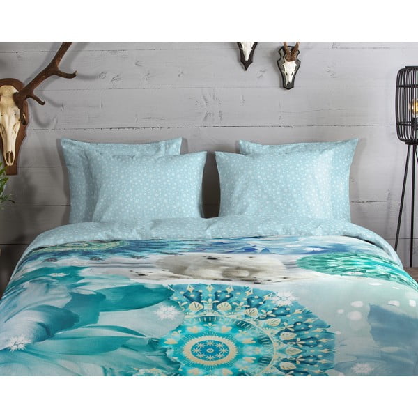 Plava flanelska posteljina za krevet za jednu osobu 140x200 cm Seppo – HIP-image-2