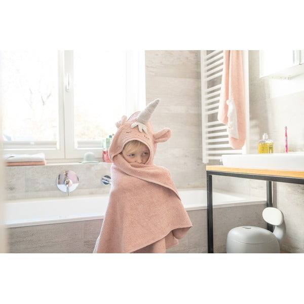 Ružičasti pamučan dječji ručnik s kapuljačom 75x75 cm Unicorn – Kindsgut-image-4