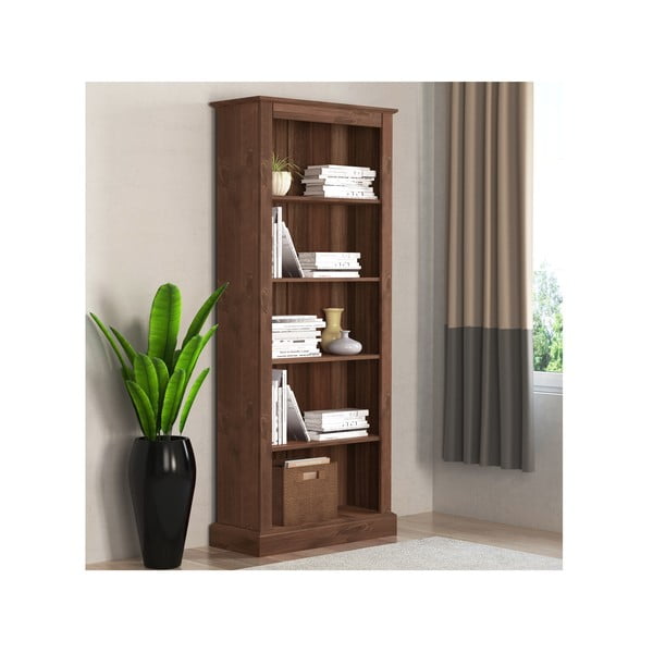 Smeđa biblioteka od masivnog bora 181x31 cm Mille – Støraa-image-1