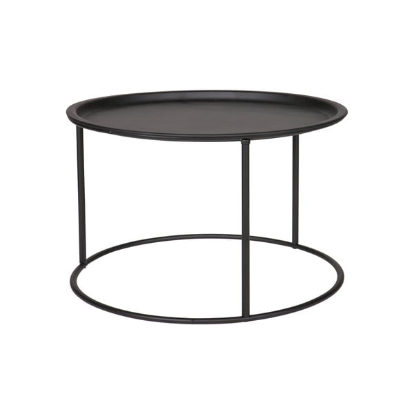 Crni stolić za kavu WOOOD Ivar, Ø 56 cm