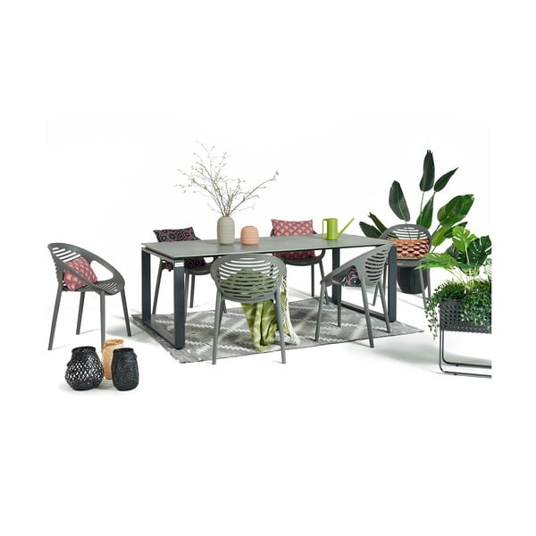 Vrtni blagovaonski set za 6 osoba sa sivim stolicama Joanna i stolom Strong, 210 x 100 cm-image-3