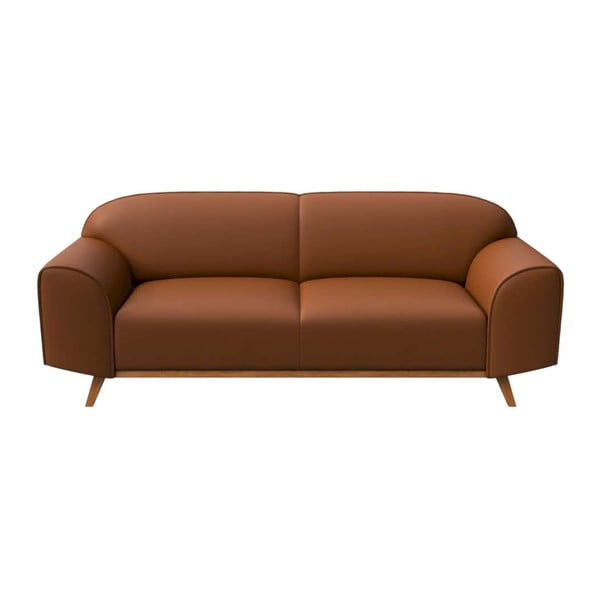 Konjak smeđa kožna sofa 193 cm Nesbo – MESONICA