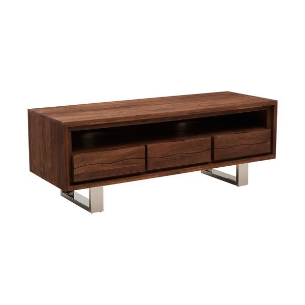 TV komoda od masivnog bagrema u tamnoj prirodnoj boji 140x52x50 cm Simla – Premier Housewares