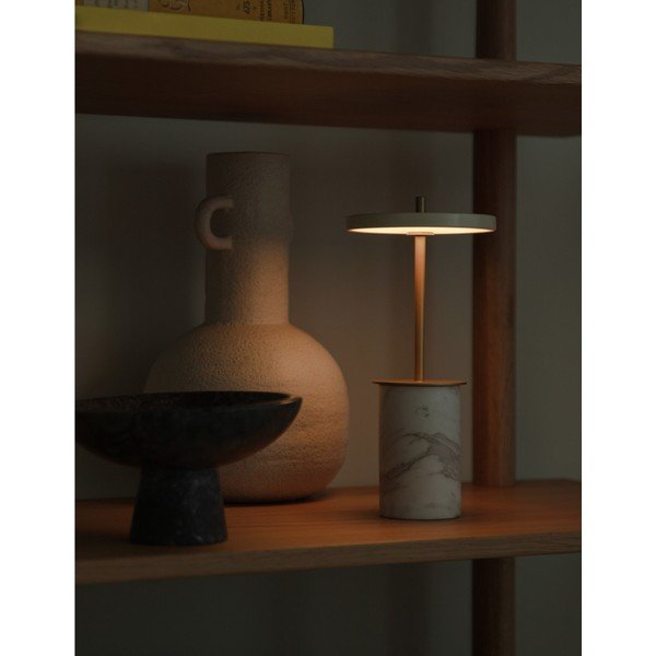 Krem mramorna LED stolna lampa s mogućnosti zatamnjivanja s metalnim sjenilom (visina 25,5 cm) Asteria Move Mini – UMAGE-image-1