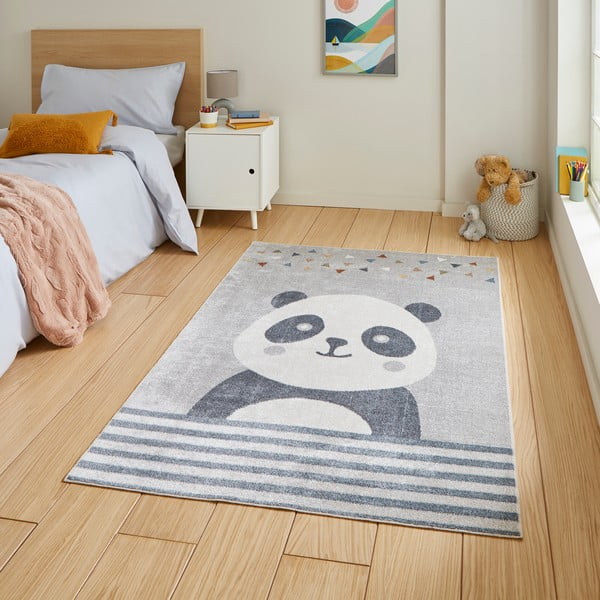 Svijetlo sivi dječji tepih 120x170 cm Vida Kids Panda – Think Rugs-image-1