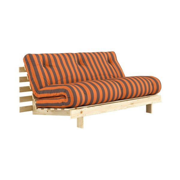 Narančasta/smeđa sklopiva sofa 160 cm Roots – Karup