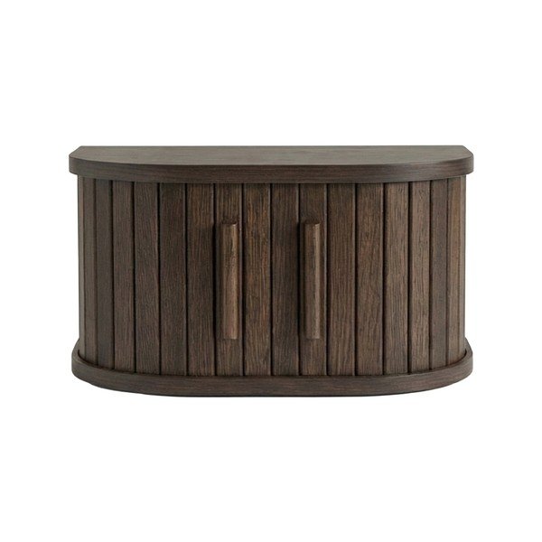 Viseći/s policama noćni ormarić u dekoru hrasta u tamnoj prirodnoj boji Meta – Unique Furniture-image-1