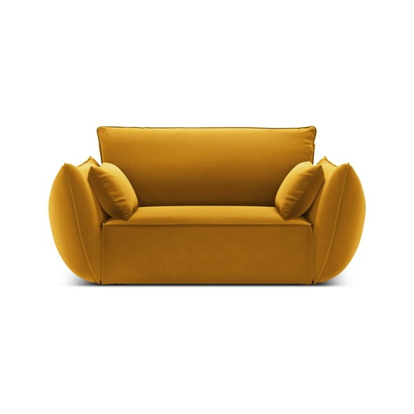Senf žuta baršunasti fotelja Vanda – Mazzini Sofas-image-2