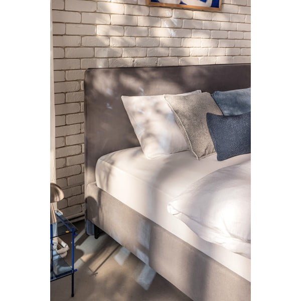 Sivi tapecirani bračni krevet s podnicom 180x200 cm Noira Slim – Bonami Selection-image-3