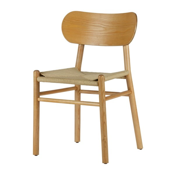 Prirodna stolica za blagovanje od gumenog drveta sa sjedalom od ratana BePureHome Jointly