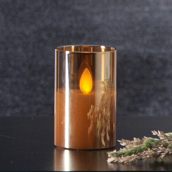 Narančasta LED voštana svijeća u Star Trading M-Twinkle staklu, visina 7,5 cm-image-1