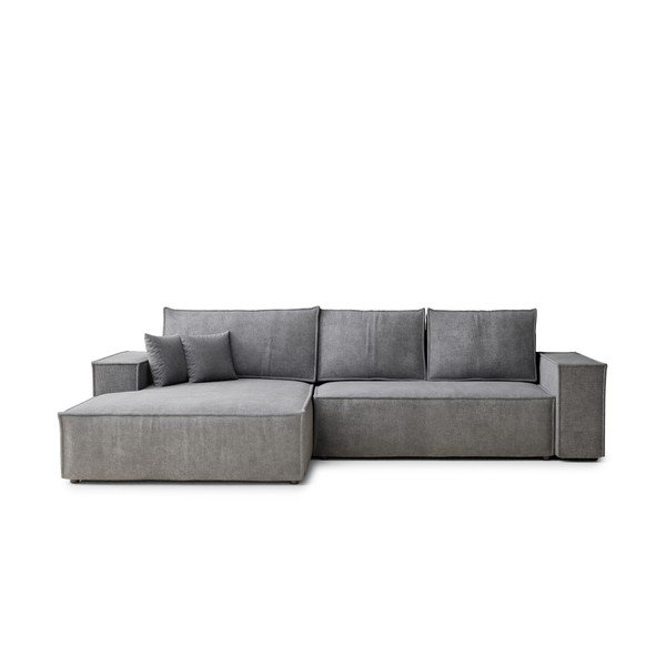 Siva sklopiva/s prostorom za odlaganje kutna garnitura od šenila (s lijevim kutom/s ležaljkom) Maze – Maison de Rêve