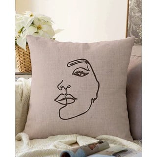 Bež jastučnica s udjelom pamuka Minimalist Cushion Covers Chenille, 55 x 55 cm