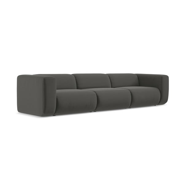 Siva baršunasti sofa 319 cm Ekahi – Makamii-image-2