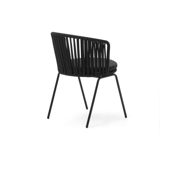 Crna metalna vrtna stolica Saconca - Kave Home-image-4